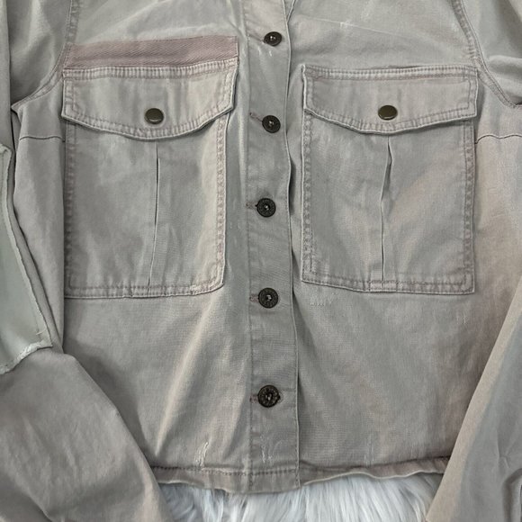 Free People womens button up light weight jacket size M cotton - Picture 4 of 14